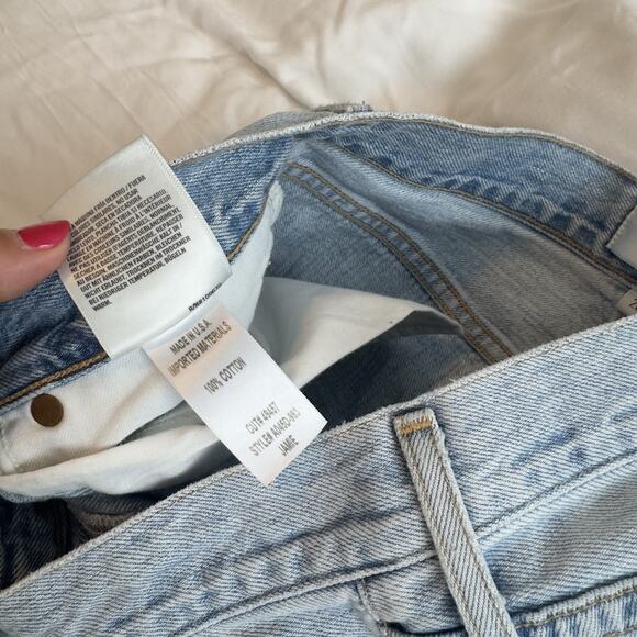 AGOLDE Jamie Distressed Straight Leg Jeans Blue Women’s Size 26 - Picture 4 of 6